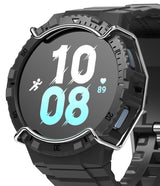 Galaxy Watch 5 / 4 (44mm) Case + Band + Wire | Fusion-X Guard - Rugged black watch case with a protective metal wire.