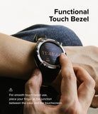 Galaxy Watch 5 / 4 (44mm) Case + Band + Wire | Fusion-X Guard - Finger touching the bezel of a rugged watch case.