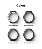 Galaxy Watch 5 / 4 (44mm) Case | Fusion-X - Four Fusion-X watch cases in white/black, black/white, black/yellow, and black/red.
