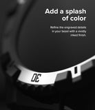 Galaxy Watch 5 / 4 (44mm) Case | Fusion-X - Close-up of a black watch bezel with engraved, inked number 30 against a dark background.