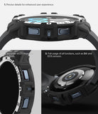 Galaxy Watch 5 / 4 (44mm) Case | Fusion-X - Close-up views of the rugged black watch case showing buttons and sensor access.