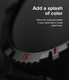 Galaxy Watch 5 / 4 (44mm) Case | Fusion-X - Close-up of a matte black watch bezel with vibrant red ink filling the engraved numbers.