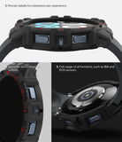 Galaxy Watch 5 / 4 (44mm) Case | Fusion-X - Close-up views of a rugged black watch case showing button and sensor access.