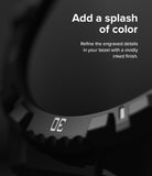 Galaxy Watch 5 / 4 (44mm) Case | Fusion-X - Close-up of a matte black watch bezel with engraved, white-inked numbers.