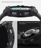 Galaxy Watch 5 / 4 (44mm) Case | Fusion-X - Close-up views of a rugged black watch case showing precise buttons and sensor access.