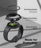 Galaxy Watch 5 / 4 (44mm) Case | Fusion-X - Exploded view of a smartwatch case with polycarbonate and polyurethane layers.