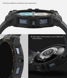 Galaxy Watch 5 / 4 (44mm) Case | Fusion-X - Close-up views of a rugged black watch case showing button access and sensor clearance.