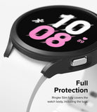 Galaxy Watch 5 (40mm) Case | Slim - Black protective case on a white Galaxy Watch 5, highlighting full body and lug coverage.