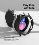 Galaxy Watch 5 (40mm) Case | Slim - Clear and black protective cases for Galaxy Watch 5 displayed on a white surface.