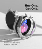 Galaxy Watch 5 (40mm) Case | Slim - Two clear protective watch cases displayed with a Galaxy Watch 5 on a white surface.