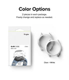 Galaxy Watch 5 (40mm) Case | Slim - Ringke 2-pack slim watch case in clear and white, shown with packaging.