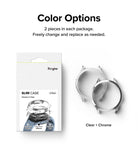 Galaxy Watch 5 44mm Case | Slim - Ringke 2-pack slim watch cases in clear and chrome finishes with retail packaging.