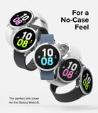 Galaxy Watch 5 44mm Case | Slim - Five Galaxy Watch 5 units with slim cases in various colors arranged diagonally.