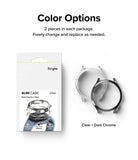 Galaxy Watch 5 44mm Case | Slim - Ringke 2-pack slim watch cases in clear and dark chrome finishes with retail packaging.
