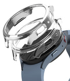 Galaxy Watch 5 44mm Case | Slim - Transparent protective watch case hovering above a blue Galaxy Watch 5.