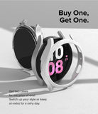 Galaxy Watch 5 44mm Case | Slim - Two Galaxy Watch 5 cases, one clear and one white, displayed with Buy One, Get One text.