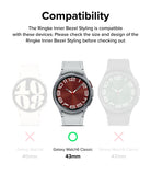 Galaxy Watch 6 Classic 43mm | Inner Bezel Styling - Galaxy Watch 6 Classic 43mm - Compatibility chart showing the 43mm model as the only compatible device for the bezel.