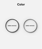 Galaxy Watch 6 Classic 43mm | Inner Bezel Styling - Two circular watch inner bezels in black and silver side by side.