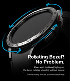 Galaxy Watch 6 Classic 43mm | Inner Bezel Styling - Smartwatch with a metallic bezel cover and blue rotation arrows.