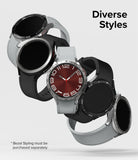 Galaxy Watch 6 Classic 43mm | Inner Bezel Styling - Four Galaxy Watch 6 Classic models with various bezel and strap styles.