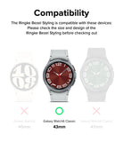 Galaxy Watch 6 Classic 43mm | Premium Bezel Styling - Compatibility chart showing the 43mm model as the correct fit.