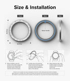 Galaxy Watch 6 Classic 43mm | Premium Bezel Styling - Technical diagram showing bezel dimensions and installation steps.