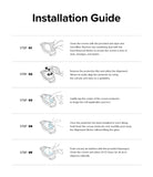Galaxy Watch 6 Classic 47mm Screen Protector | Glass - R5 - Galaxy Watch 6 Classic 47mm Screen Protector - Five-step illustrated guide for installing a watch screen protector.