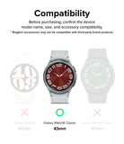 Galaxy Watch 6 Classic 43mm Screen Protector | Glass - R2 - Galaxy Watch 6 Classic 43mm Screen Protector - Compatibility chart showing the 43mm model as the only correct fit.