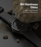 Galaxy Watch 6 Classic 47mm Screen Protector | Glass - R5 - Galaxy Watch 6 Classic 47mm Screen Protector - A large rock rests on a smartwatch screen, demonstrating 9H hardness glass.