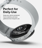 Galaxy Watch 6 (44mm) | Premium Bezel Styling - Silver smartwatch with protective bezel, shown from the back.