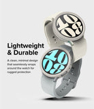 Galaxy Watch 6 40mm Case | Air Sports - Two Galaxy Watch 6 units in white and grey protective cases with digital faces.
