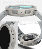 Galaxy Watch 6 40mm Case | Air Sports - Close-up views of a light gray protective watch case highlighting button access.