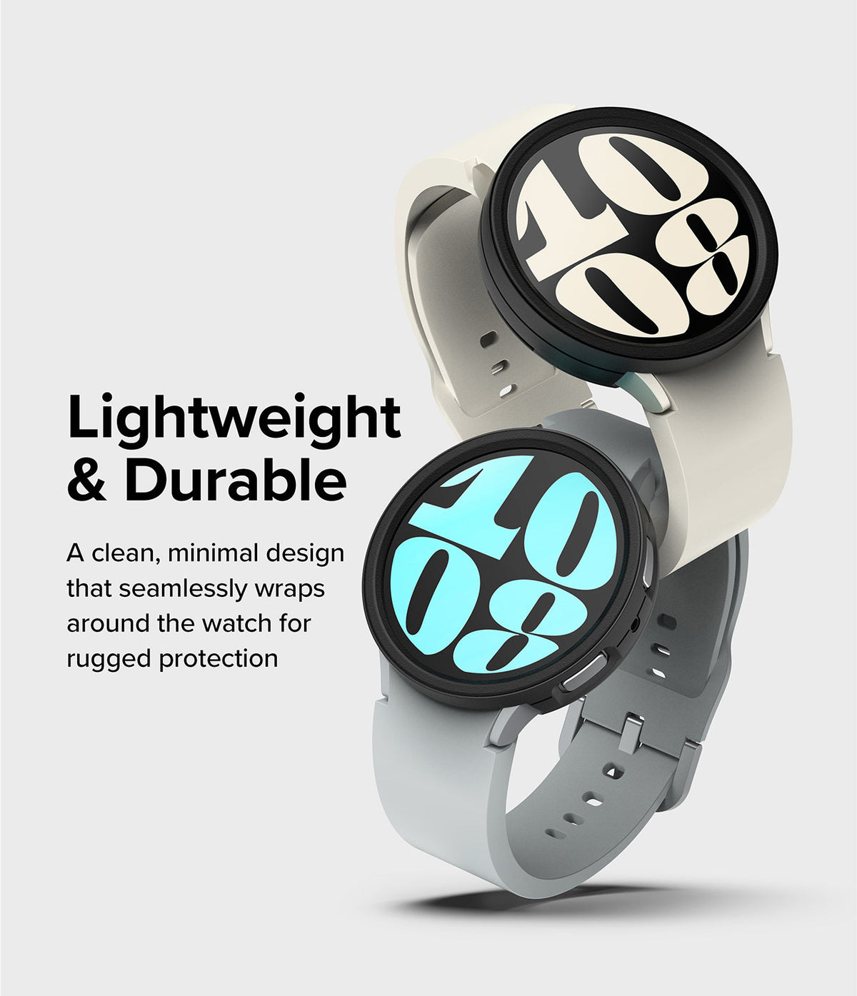 Galaxy Watch 6 44mm Case | Air Sports - Two Galaxy Watches with protective cases and sport bands stacked vertically.
