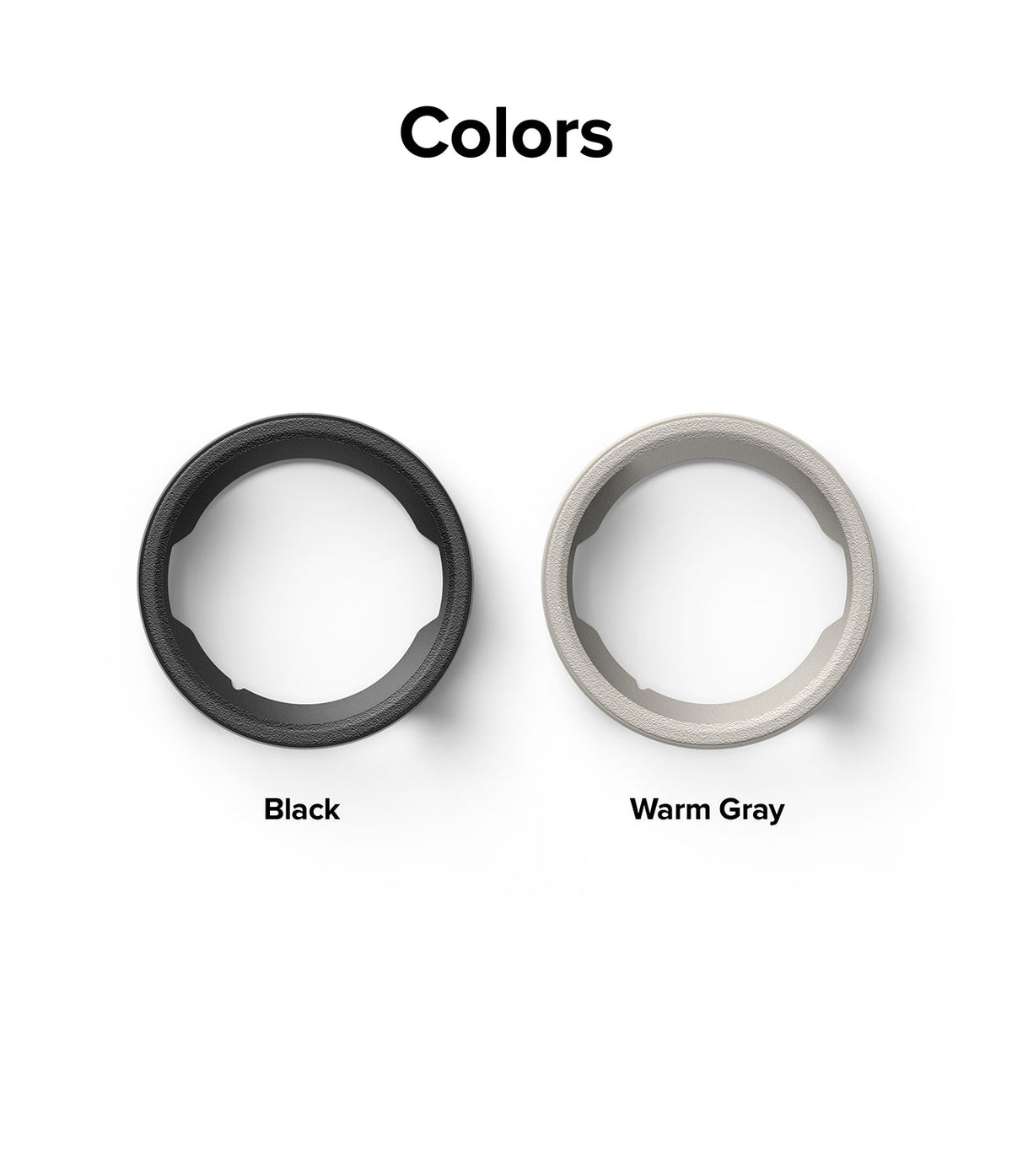 Galaxy Watch 6 44mm Case | Air Sports - Top-down view of black and warm gray watch cases labeled by color.