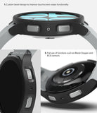 Galaxy Watch 6 40mm Case | Slim - Close-up views of watch case highlighting bezel, button responsiveness, and sensor access.