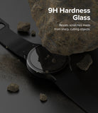 Galaxy Watch 6 40mm Screen Protector for Bezel Styling | Glass - R3 - Galaxy Watch 6 40mm Screen Protector - A large rock rests on a black smartwatch screen to demonstrate 9H glass durability.