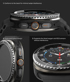 Galaxy Watch Ultra | Bezel Styling Premium & Glass - Close-up views of a metallic watch bezel on a smartwatch.