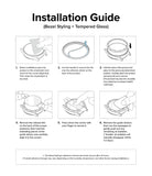 Galaxy Watch Ultra | Bezel Styling & Glass - Galaxy Watch Ultra | Six-step instructional diagram for installing a watch bezel styling and tempered glass screen protector.
