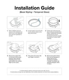 Galaxy Watch Ultra | Bezel Styling Premium & Glass - Six-step illustrated guide for installing a watch bezel and screen protector.