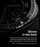 Galaxy Watch Ultra | Bezel Styling Premium & Glass - Close-up of a black watch bezel with a glowing luminous marker.