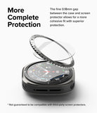 Galaxy Watch Ultra | Bezel Styling & Glass - Exploded view of a smartwatch with a protective bezel and glass screen cover.