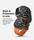 Galaxy Watch Ultra | Bezel Styling & Glass - Two Galaxy Watch Ultra units with protective bezel rings and glass covers.