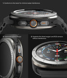 Galaxy Watch Ultra | Bezel Styling & Glass - Close-up views of watch bezel, buttons, and screen sensor compatibility.