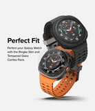 Galaxy Watch Ultra | Slim & Glass - Two Galaxy Watch Ultra units with orange and black bands, one featuring a protective case.