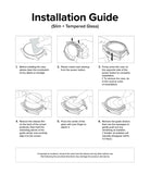 Galaxy Watch Ultra | Slim & Glass - Six-step illustrated guide for installing a watch case and screen protector.