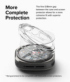Galaxy Watch Ultra | Slim & Glass - Clear protective case hovering above a Galaxy Watch Ultra to show a precise fit.