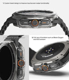 Galaxy Watch Ultra | Slim & Glass - Clear protective case on a Galaxy Watch Ultra showing button and sensor access.