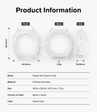 Galaxy Watch Ultra | Slim Extend & Glass - Technical diagram showing dimensions, weight, and specs for a clear watch case.