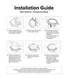 Galaxy Watch Ultra | Slim Extend & Glass - Six-step illustrated guide for installing a watch case and screen protector.