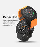 Galaxy Watch Ultra | Slim Extend & Glass - Two Galaxy Watch Ultras with orange and black bands and protective covers.